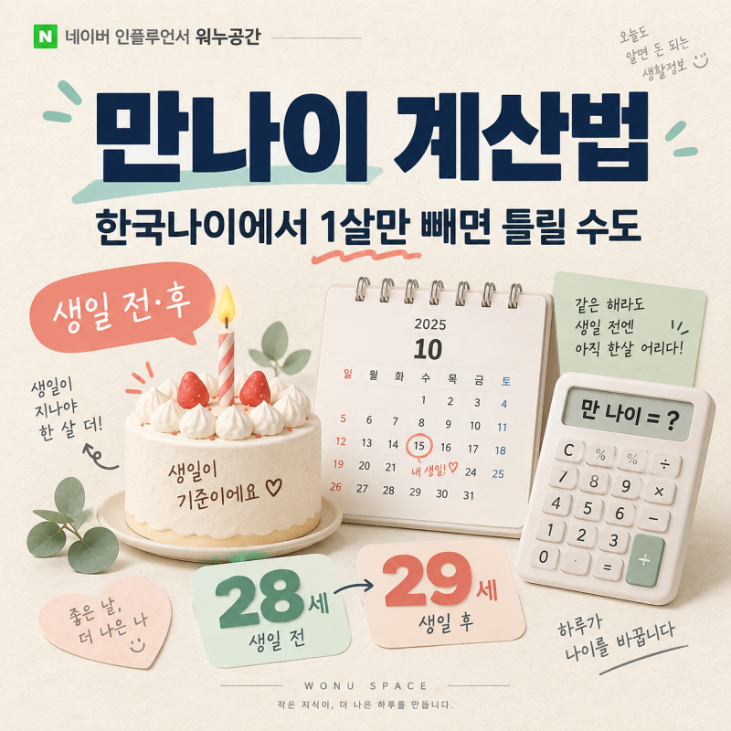 만나이 계산법 알아봤더니, 한국나이에서 무조건 1살 빼는 게 아니었다