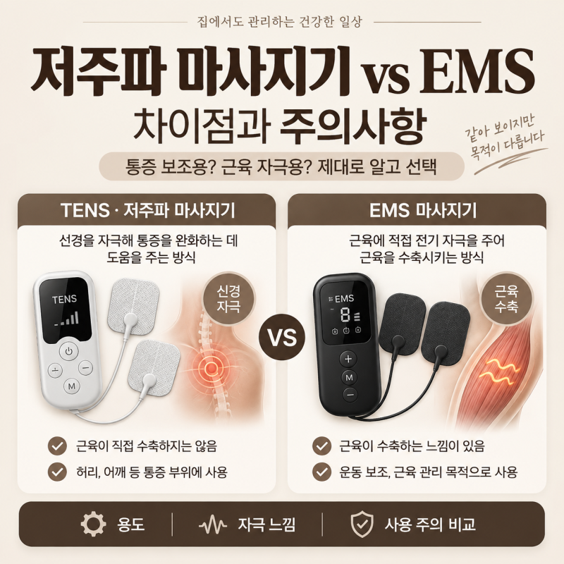 가정용 저주파 마사지기 vs EMS 마사지기 차이점과 주의사항