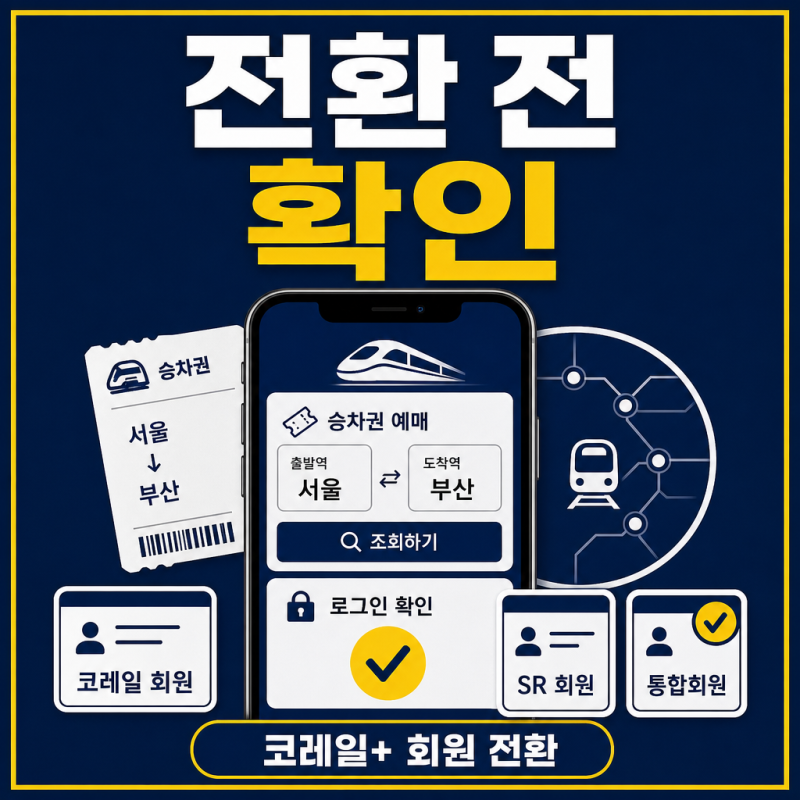 2026 코레일+ 앱 사용법, 회원 전환 전 확인할 점
