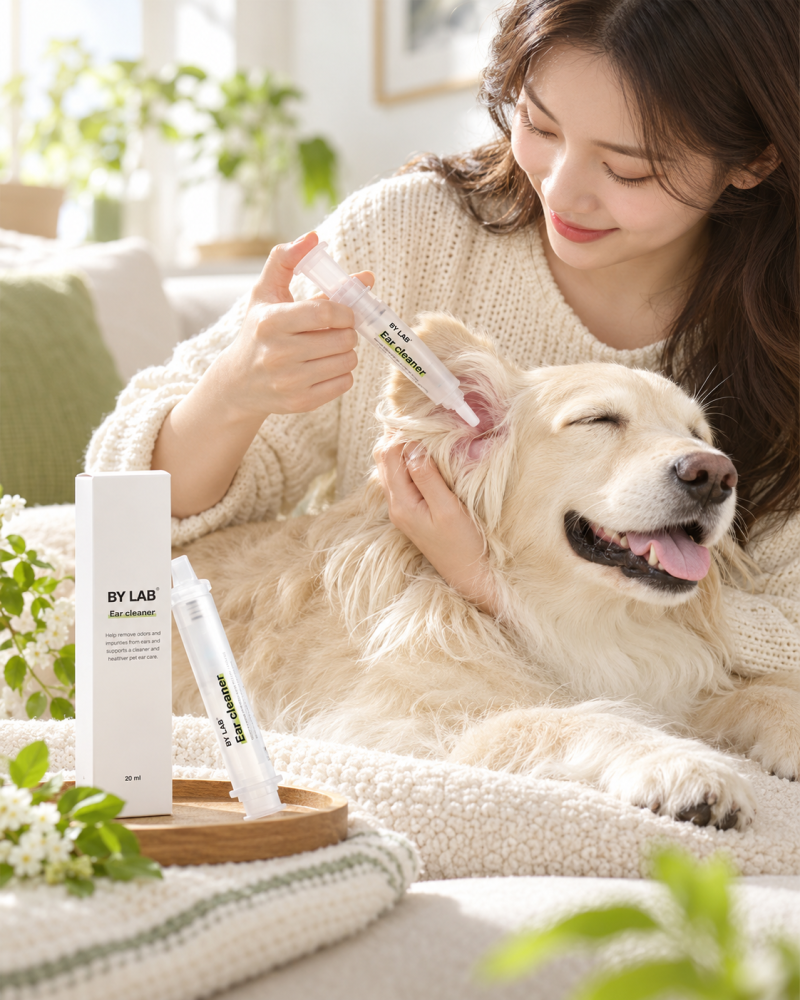 강아지 귀세정제 추천, 위생적인 진공 펌프형 바이랩 이어클리너 20ml