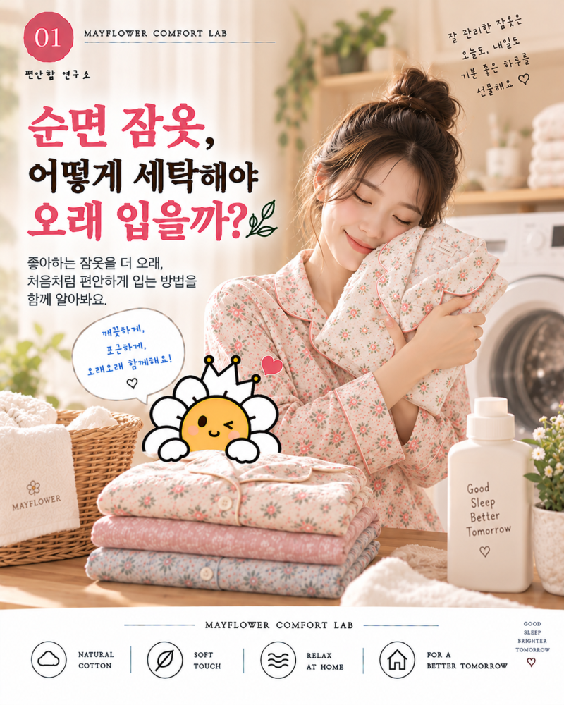 순면 잠옷, 어떻게 세탁해야 오래 입을까?