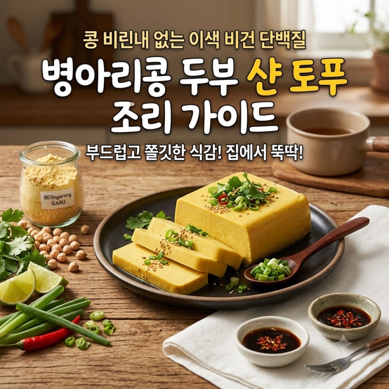 콩 비린내 없는 이색 비건 단백질 병아리콩 두부 샨 토푸 조리 가이드