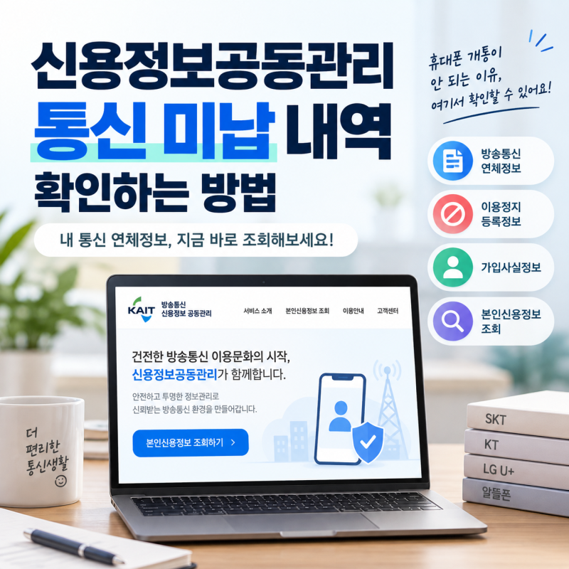 신용정보공동관리 통신 미납 내역 확인하는 방법