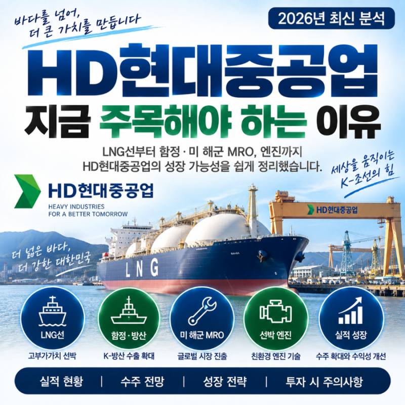 HD현대중공업 주가 전망, 2026년 지금 주목해야 하는 이유 쉽게 정리