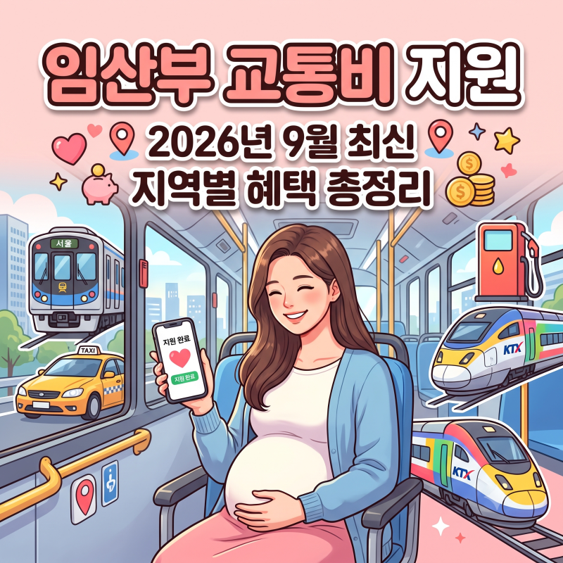 [2026년 9월 최신] 임산부 교통비 지원 지역별 총정리! 신청방법부터 사용처까지 (서울, 인천, ....