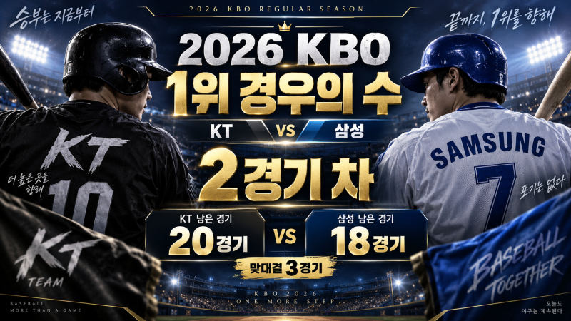 2026 KBO 1위 경우의 수, KT 삼성 우승 경쟁 잔여경기 총정리