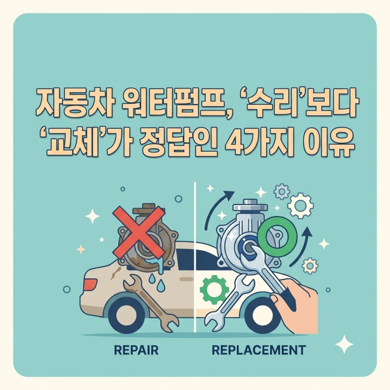 자동차 워터펌프 수리 대신 교체를 권장하는 이유