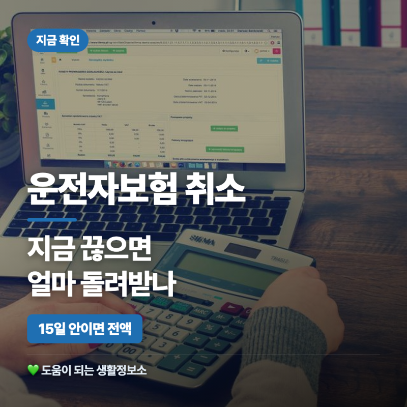 운전자보험 취소 청약철회 해지환급금, 15일 지나면 얼마 돌려받나요