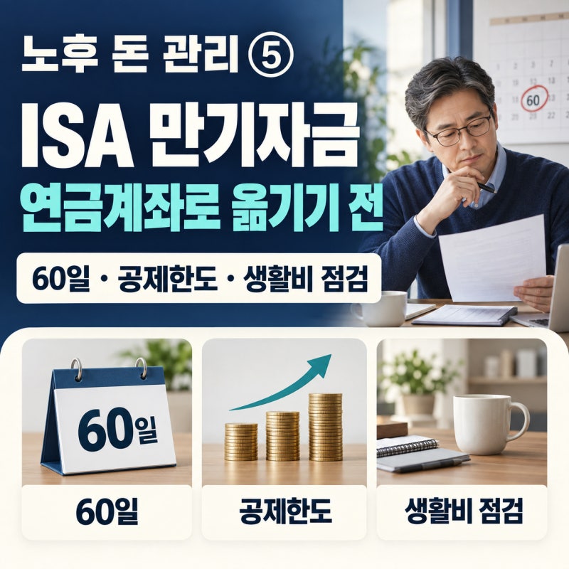 [노후 돈 관리-5편] ISA 만기됐다면? 연금저축·IRP로 옮기기 전 60일과 세액공제부터 확인하세....