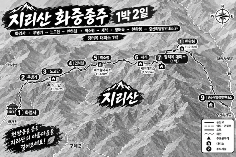 내 인생의 마지막이 될지 모를 지리산 "화중 종주" 1박 2일 산행기