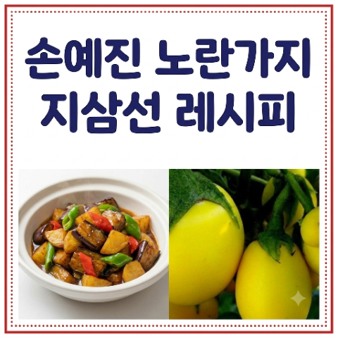 손예진 노란 가지 이용한 지삼선 레시피. 노란가지 보라가지와 어떻게 다를까? 냉부해 냉장....