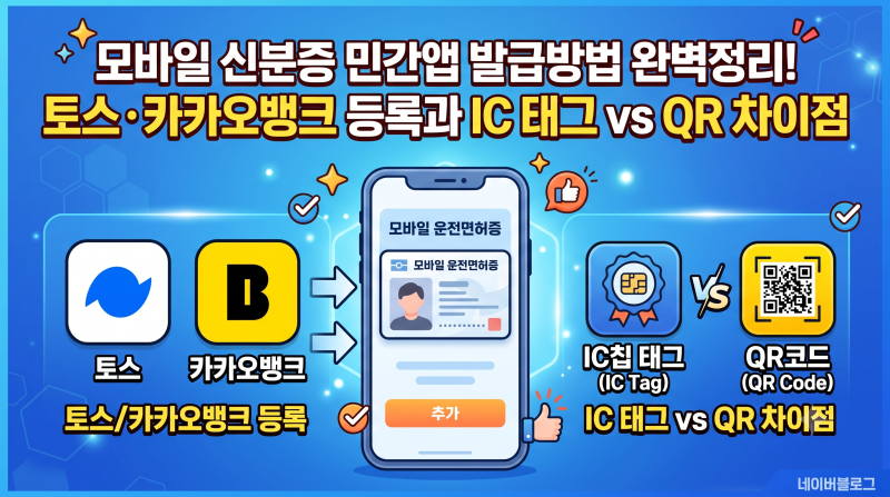 모바일 신분증 민간앱 발급방법 완벽정리! 토스·카카오뱅크 등록과 IC 태그 vs QR 차이점