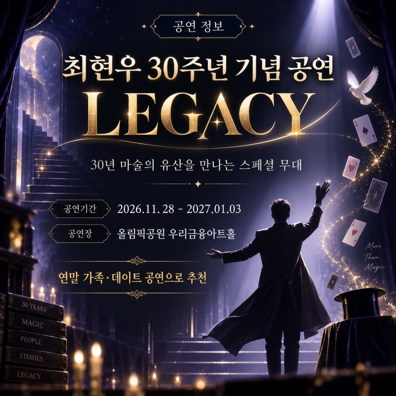 최현우 마술쇼 LEGACY, 30주년 공연 관람 포인트 총정리
