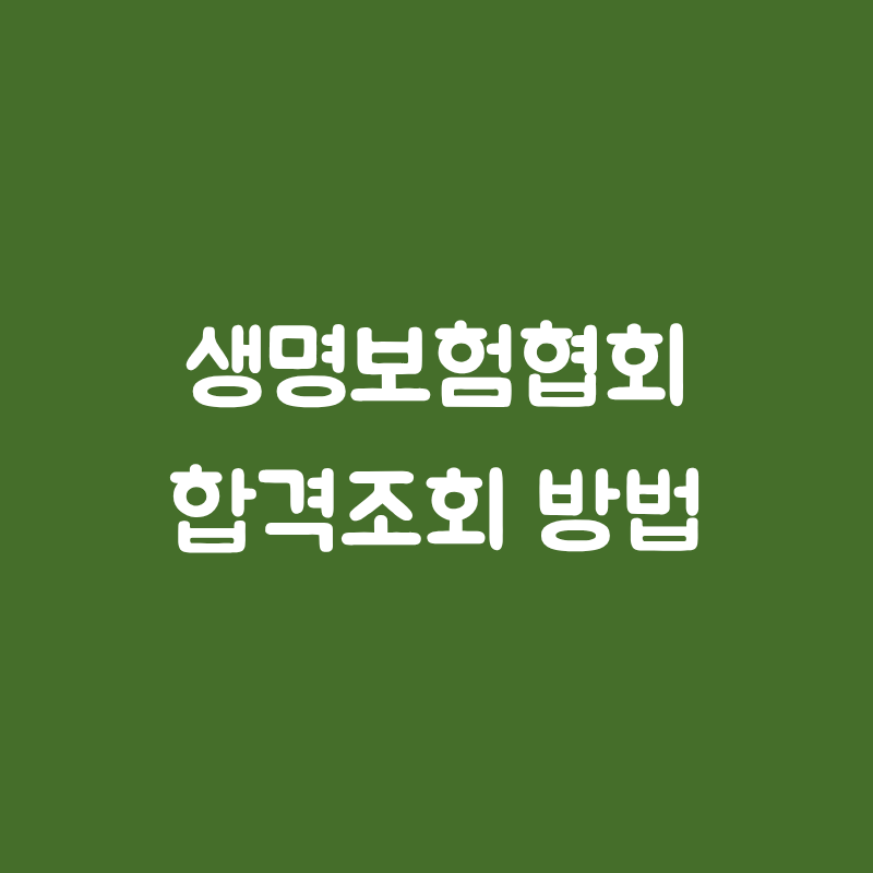 생명보험협회 합격조회 방법과 합격증 출력 순서