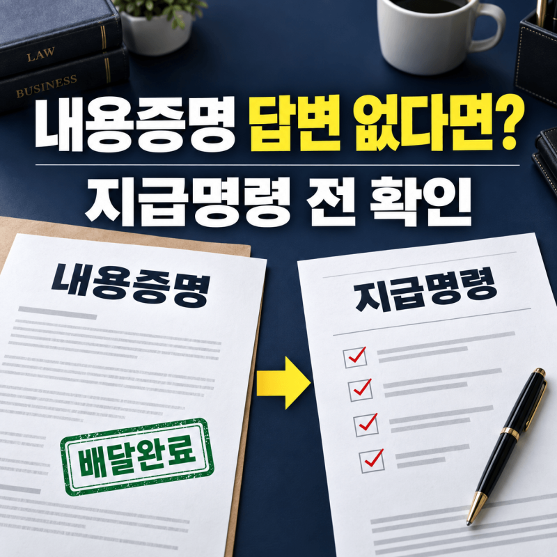내용증명 보낸 후 답변 없을 때｜지급명령 신청 전 확인사항