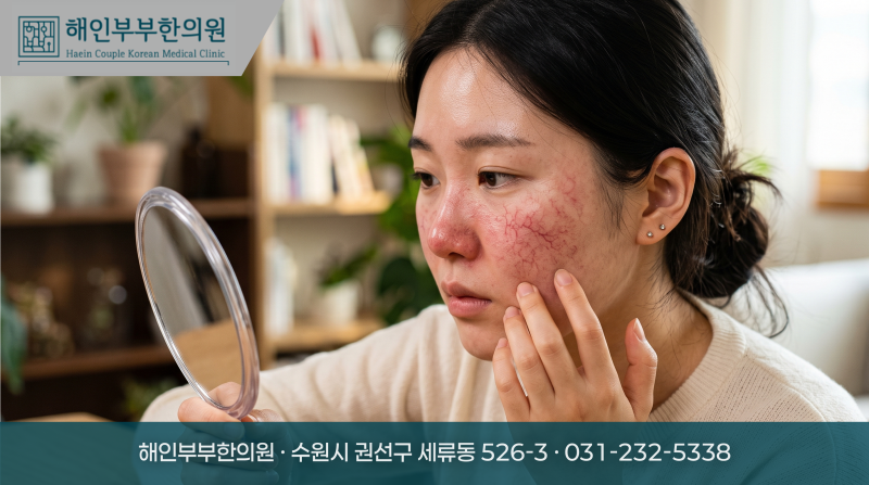 수원 모세혈관확장증, 얼굴 실핏줄이 자꾸 늘어나는 이유는?