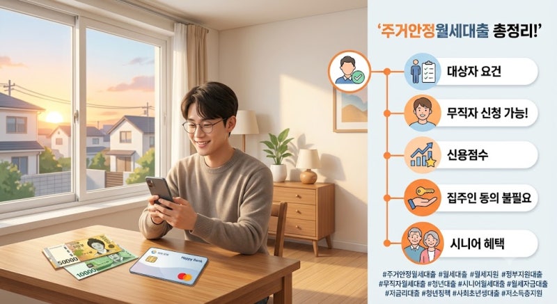 주거안정월세대출 총정리! 대상자, 무직자 가능 여부, 신용점수, 집주인 동의, 시니어 혜택까....