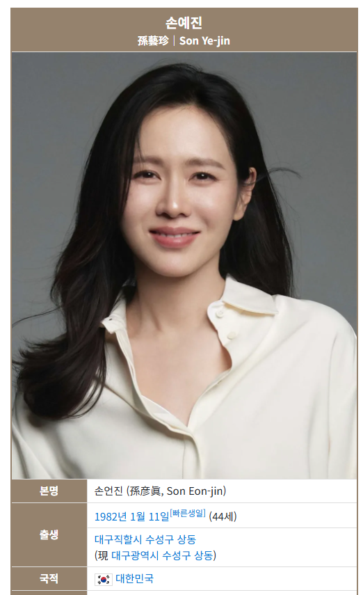 손예진 프로필 총정리