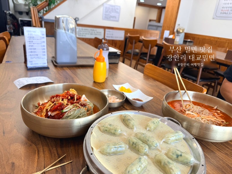 광안리 밀면 맛집 대교밀면 부산 여행맛집, 물밀면 회밀면 만두까지