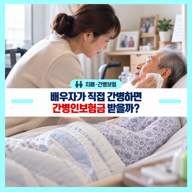 아내가 치매 남편을 간병하면 간병인보험금을 받을 수 있을까? 가족간병은 별도로 봐야 합니....