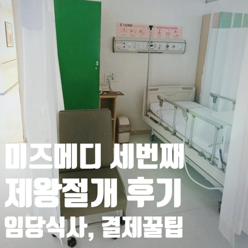 미즈메디 세번째 제왕절개 출산 후기 +임당산모 식사, 1인실, 5인실 사용 후기 및 결제 비용 ....