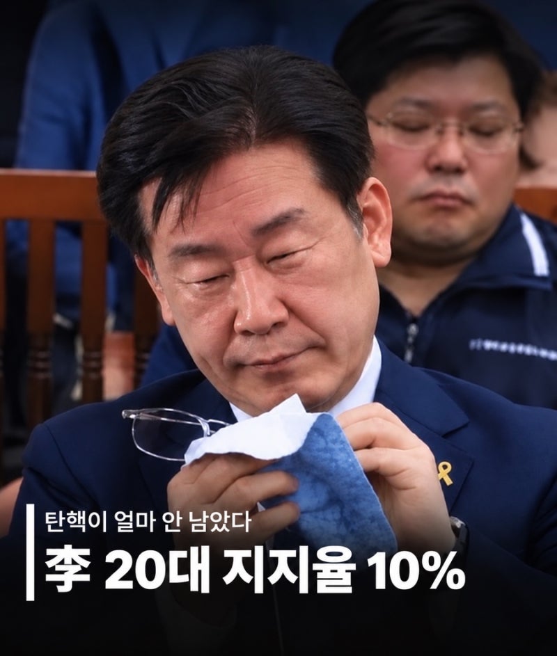 이재명 20대 지지율 10%