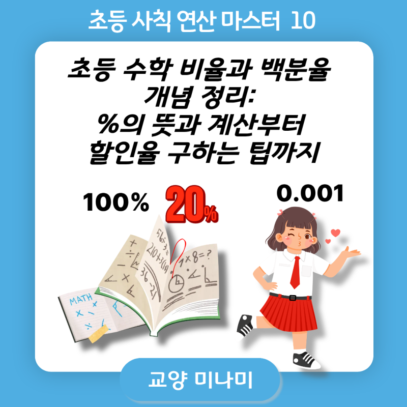 초등 수학 비율과 백분율 개념 정리: %의 뜻과 계산부터 할인율 구하는 팁까지