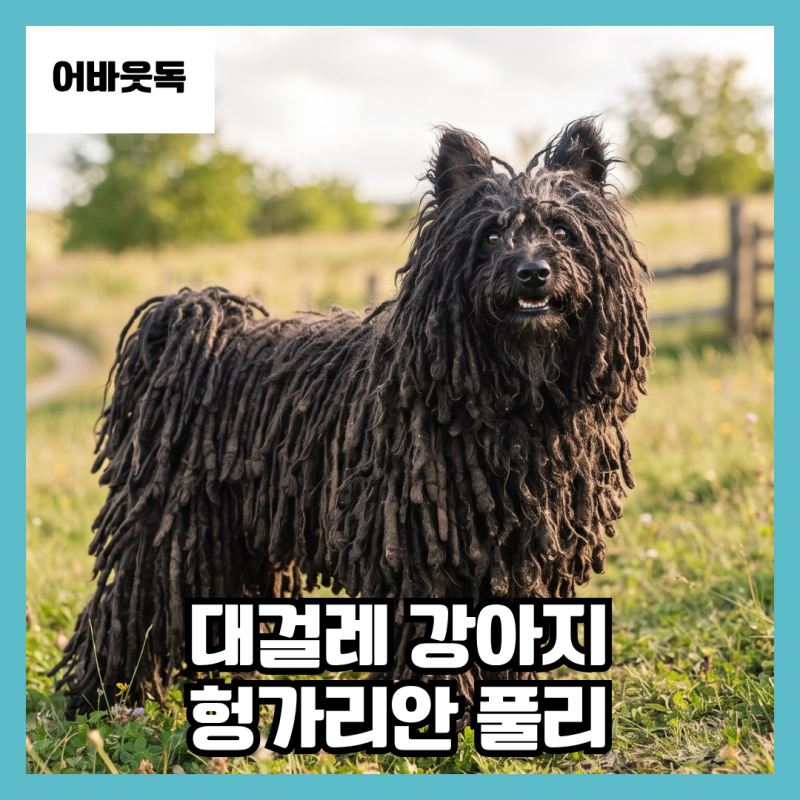 헝가리안 풀리 성격과 특징 코드 털 관리 대걸레 강아지 견종