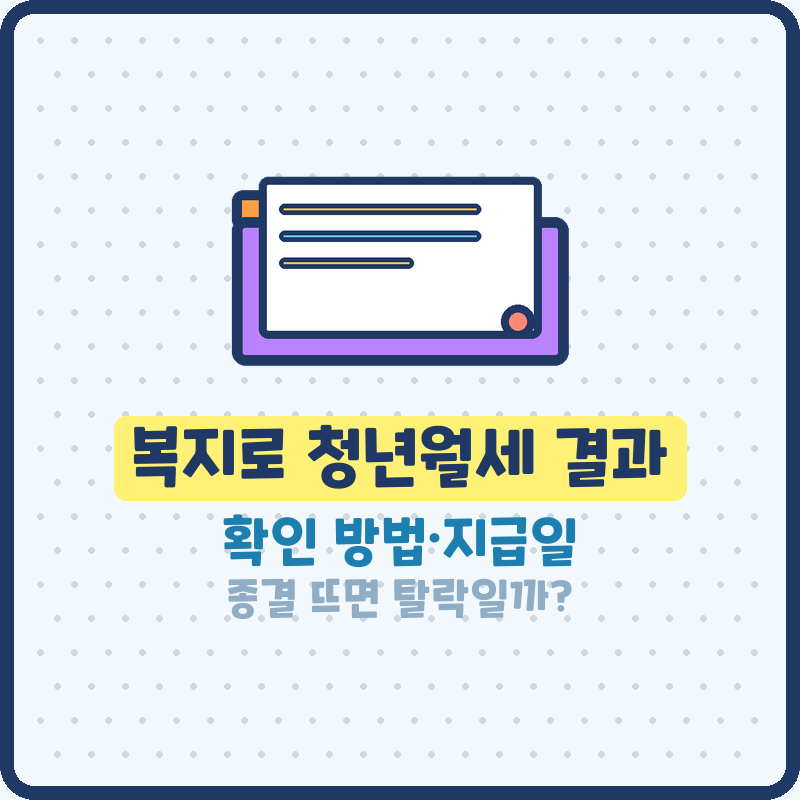 복지로 청년월세 결과, 청년월세지원 9월 14일 발표? 확인 방법/종결 뜻/5월분 소급