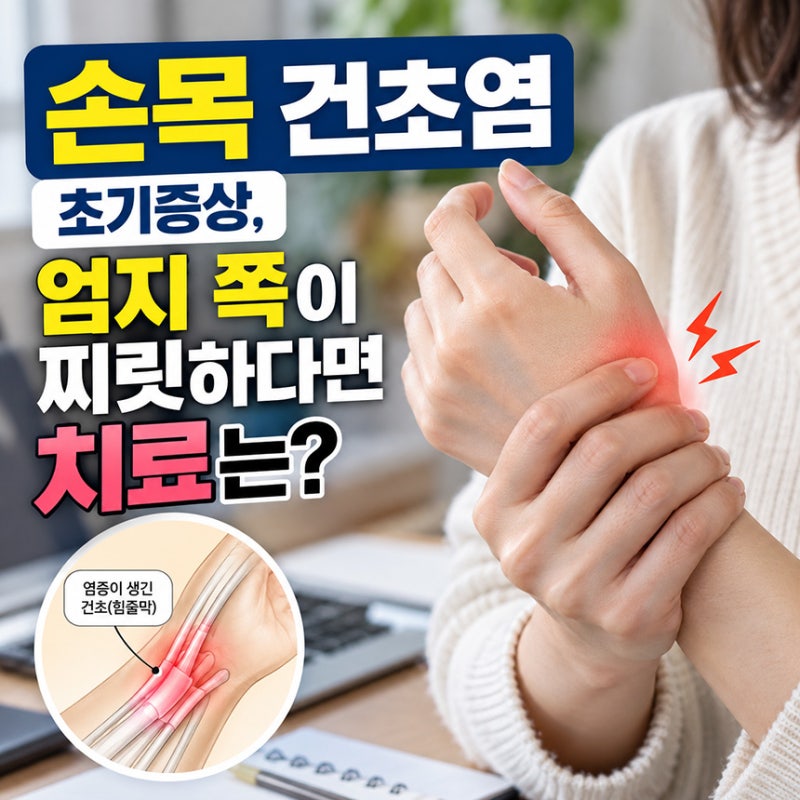 손목 건초염 초기증상, 엄지 쪽이 찌릿하다면 치료는?