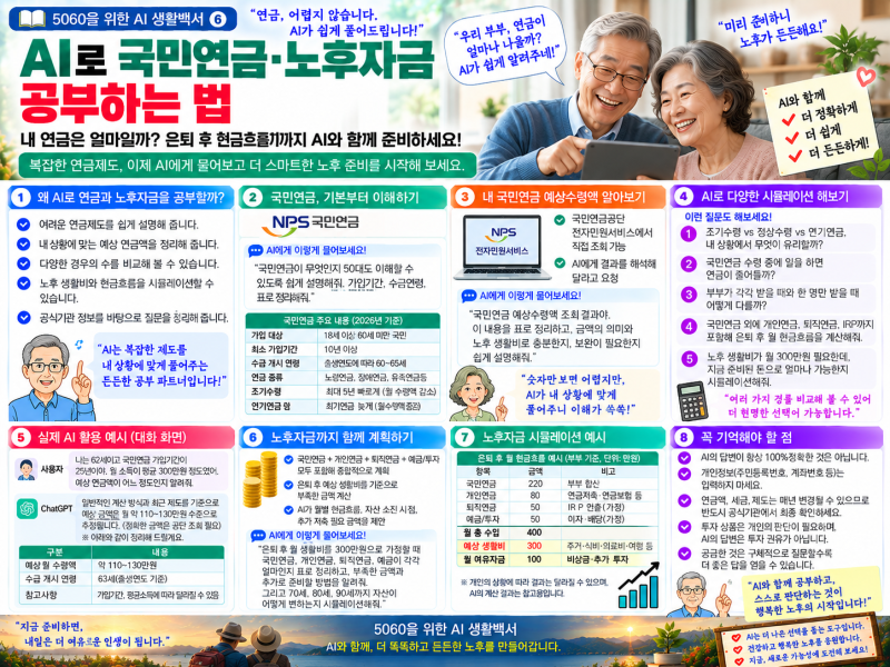 [5060을 위한 AI 생활백서]⑥AI로 국민연금·노후자금 공부하는 법