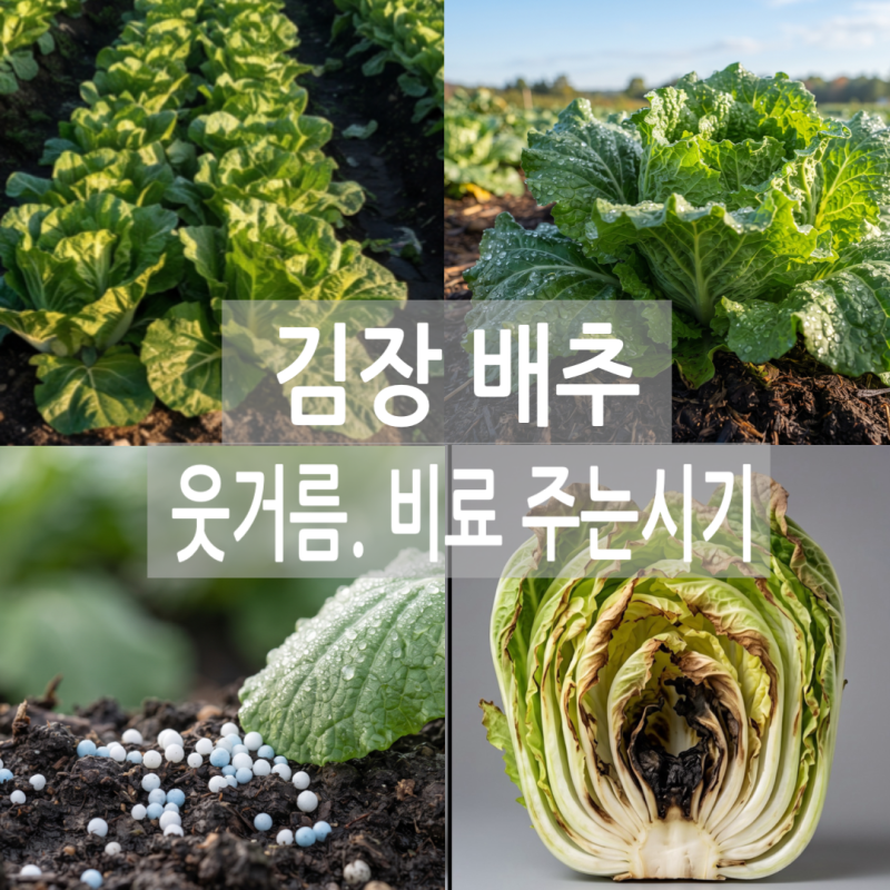 김장배추 웃거름 시기 및 비료 주는 법 완벽 정리 (질소, 칼리, 추비, 꿀통병 예방)