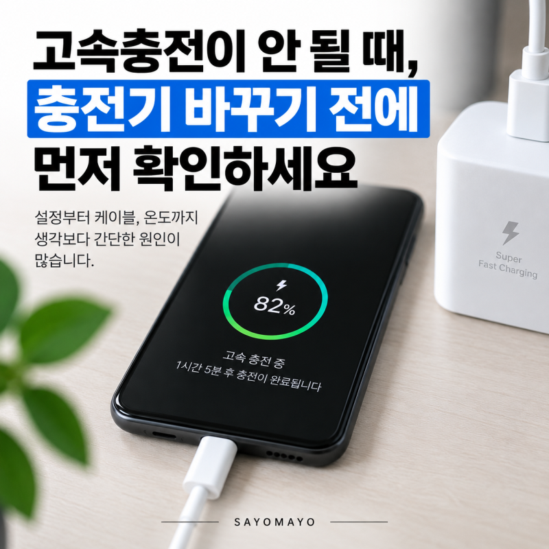 갤럭시 고속충전 안 될 때 해결 방법, 충전기 바꾸기 전 이것부터 확인하세요