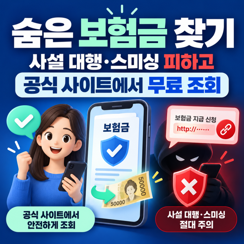 숨은 보험금 1분 만에 찾기: 사설 대행 사기 피하고 공식 사이트에서 조회하는 법