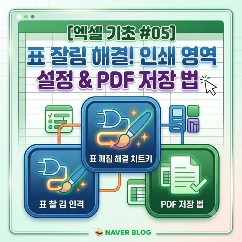 [엑셀 기초 #05] 엑셀 인쇄 영역 설정 & PDF 저장 : 표 잘림 없이 한 페이지에 깔끔하게 출력하는....