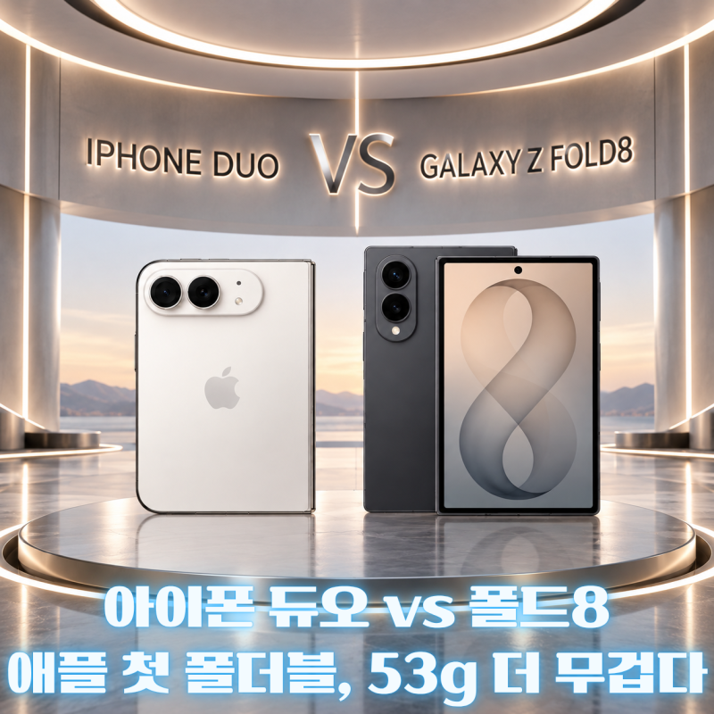 갤럭시 Z 폴드8 vs 아이폰 듀오 비교｜무게·두께·카메라·가격 총정리