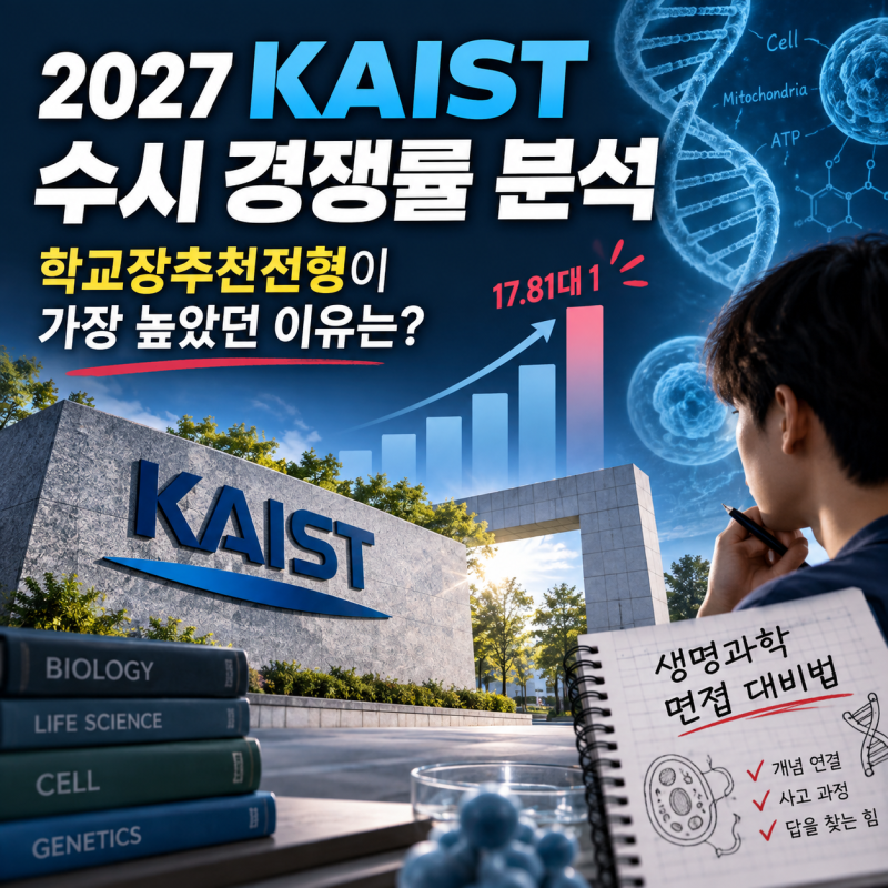 2027 KAIST 수시 경쟁률 분석 - 학교장추천전형이 가장 높았던 이유와 생명과학 면접 대비법