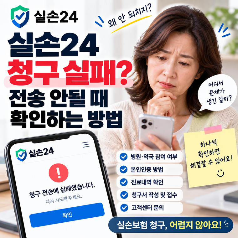 실손24 청구 실패 이유, 전송 안될 때 확인하는 방법