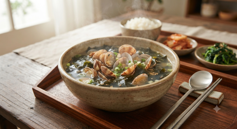 바지락 미역국