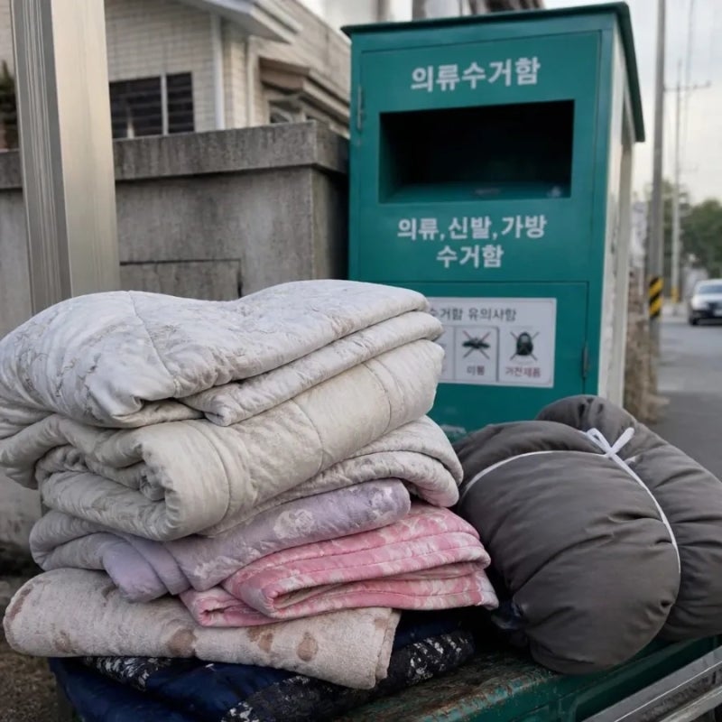 이불 버리는법 종량제봉투에 넣어도 될까? 솜이불·의류수거함 총정리