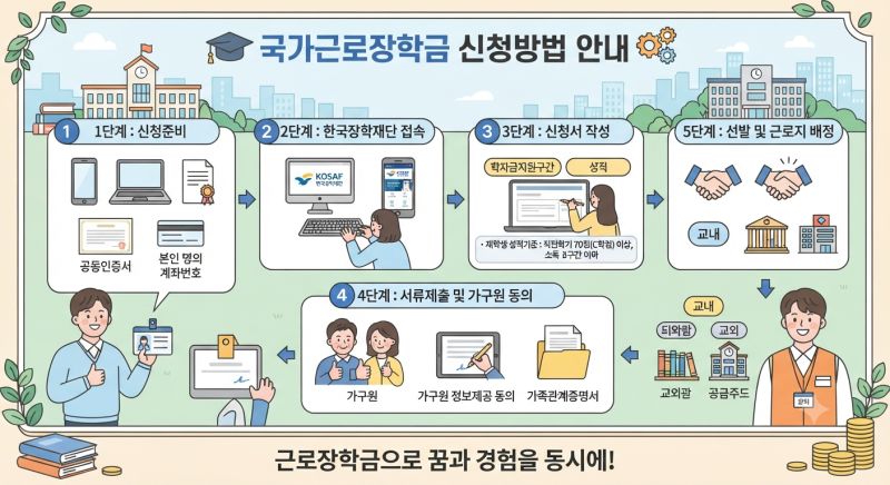국가근로장학금의 신청 방법