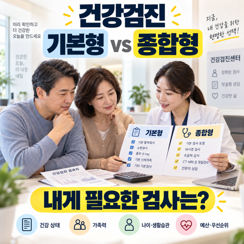 건강검진 비용, 기본형과 종합형 중 내게 필요한 항목 고르는 법