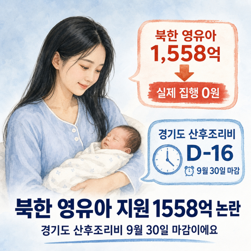 북한 영유아 지원 1558억 논란, 경기도 산후조리비 9월 30일이 진짜 마감이에요