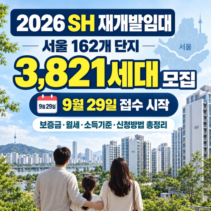서울 아파트를 보증금 수천만 원에? 2026년 SH 재개발임대주택 3,821세대 완전정리