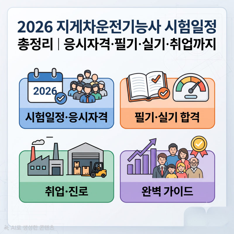 2026 지게차운전기능사 시험일정 총정리｜응시자격·필기·실기·취업까지