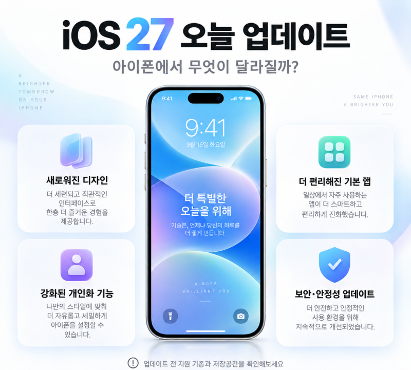 iOS 27 오늘 업데이트｜아이폰에서 무엇이 달라질까?