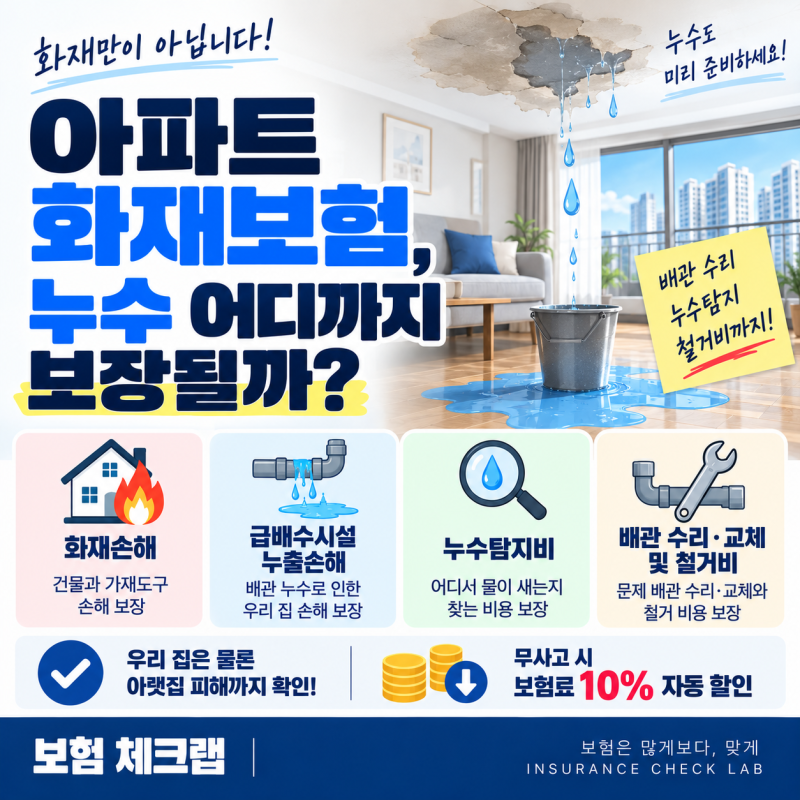 아파트 화재보험, 누수 어디까지 보장될까?