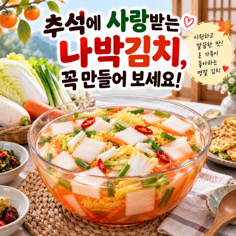 추석에 사랑받는 나박김치(물김치) 꼭 만들어 보세요!