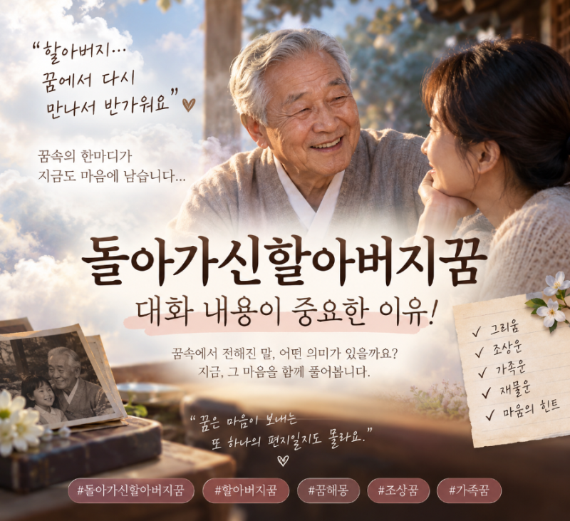 돌아가신할아버지꿈 대화 내용이 중요한 이유!
