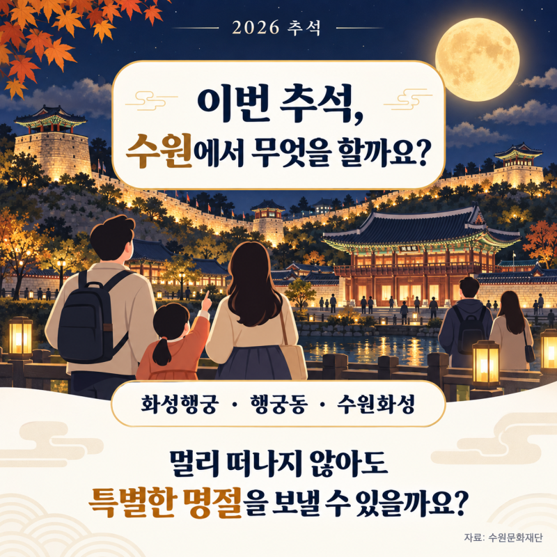 2026 추석, 수원에서 무엇을 할까요?｜화성행궁·행궁동·무료 공연 총정리